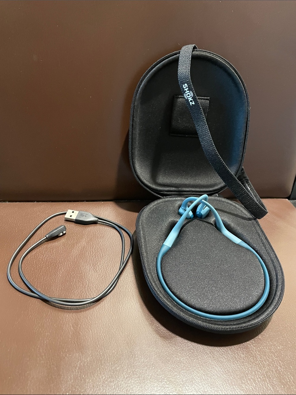 Shokz OpenRun Wireless Bone Conduction Headphones — Aqua Blue